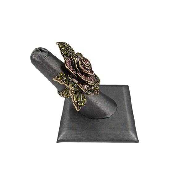 Heidi Daus "Enchanted Beauty" Disney-Commissioned Rose Necklace & Ring Set-NIB - Picture 11 of 16